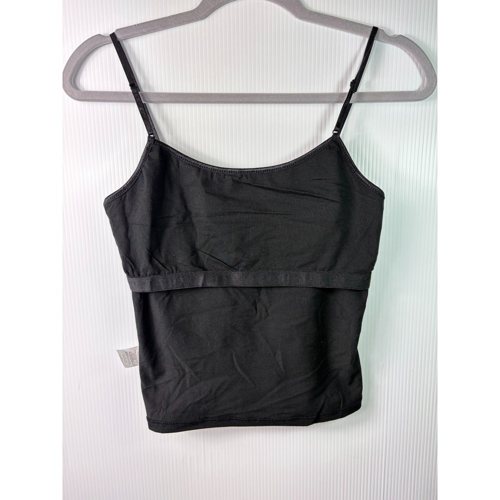 Ambiance Womens Black Large Cami Tank Top Built In Shelf Bra Adjustable Strap - Picture 4 of 6